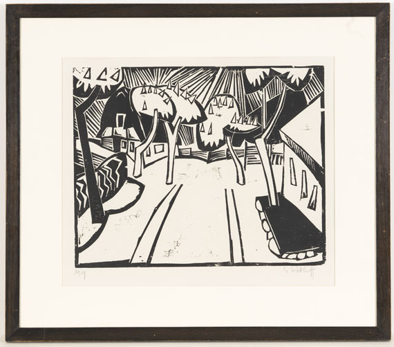 Karl Schmidt-Rottluff - Dorfstraße mit blühenden Kastanien - Frame image