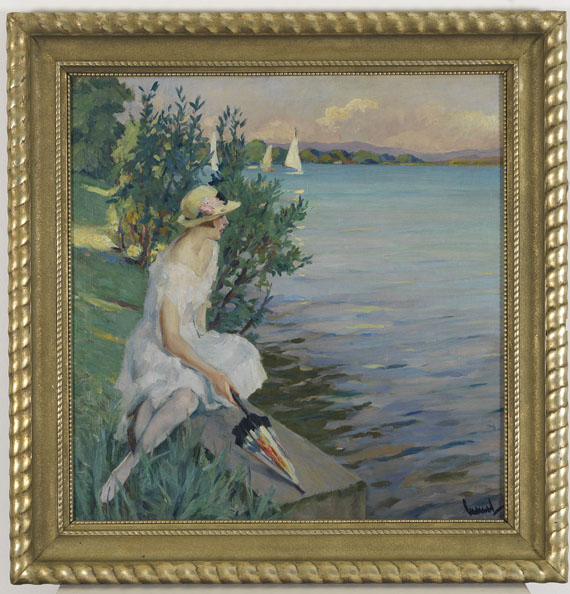 Edward Cucuel - Auf der Seemauer - Frame image