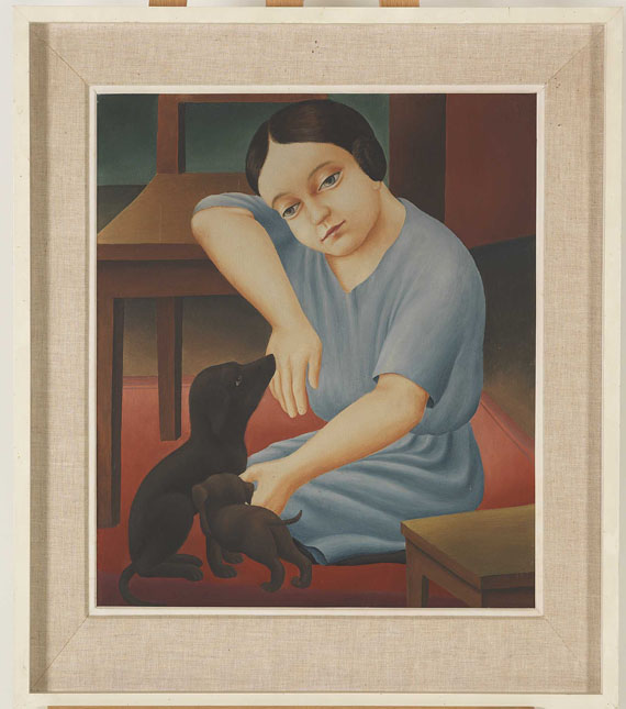 Georg Schrimpf - Mädchen mit Hunden - Frame image