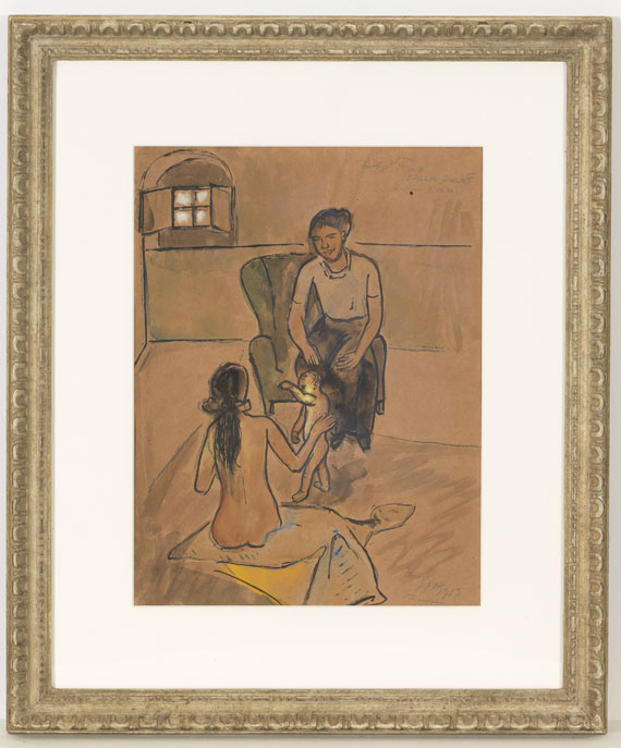 Hermann Max Pechstein - Zwei Frauen und ein Kleinkind (Firenze) - Frame image