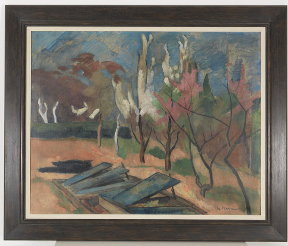 Heinrich Nauen - Garten mit Treibhausbeeten - Frame image