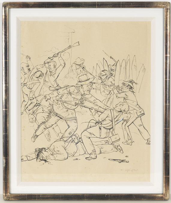 Rudolf Schlichter - Kampfszene - Frame image
