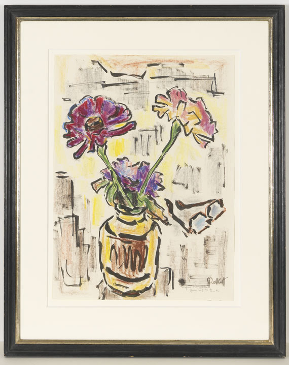 Karl Schmidt-Rottluff - Zinnien in Vase - Frame image