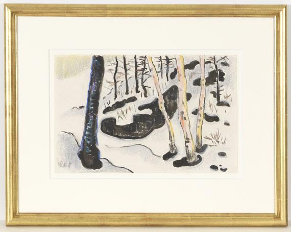 Karl Schmidt-Rottluff - Birkenstämme im Schnee - Frame image