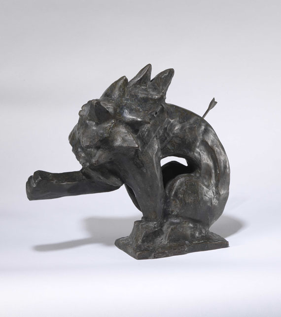 Fritz Behn - Getroffener Löwe - Back side