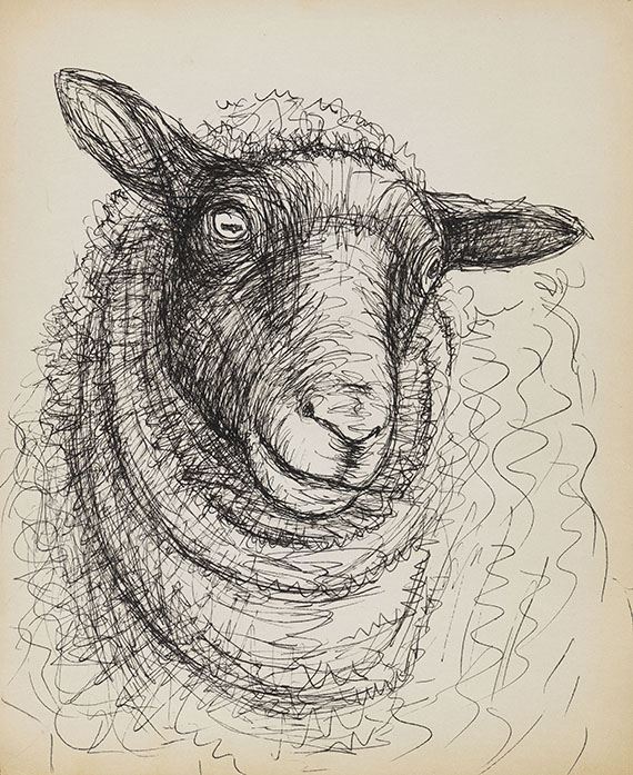 Henry Moore - Ohne Titel (Kopf eines Schafes)