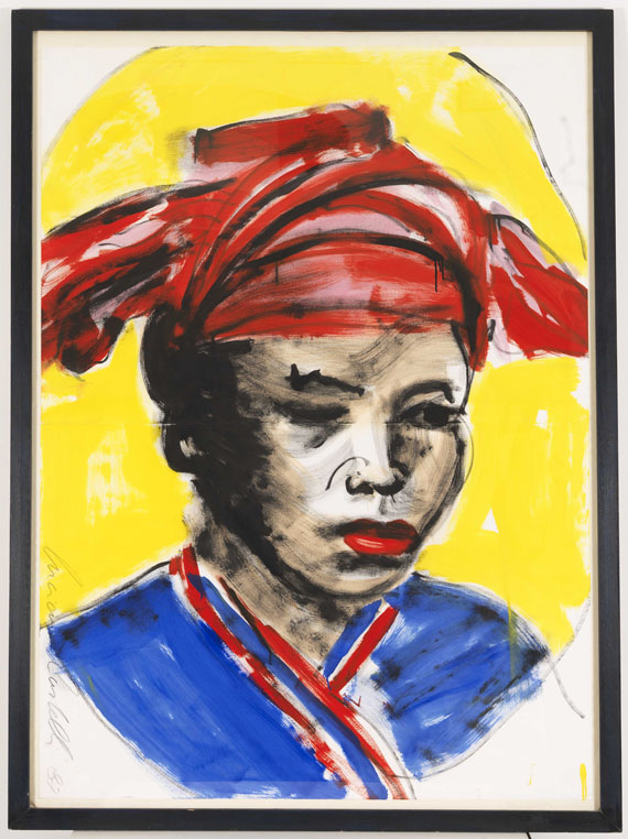 Luciano Castelli - Ohne Titel (woman with red hat) - Frame image
