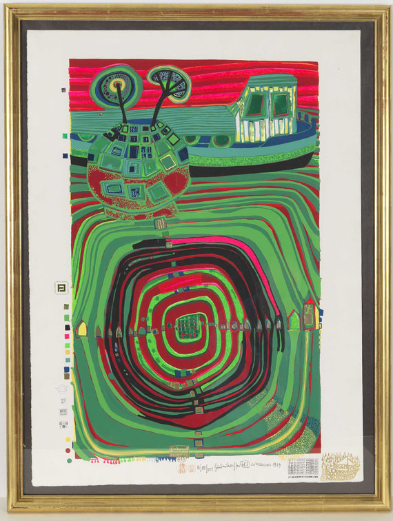 Friedensreich Hundertwasser - La Barca - Regentag - Frame image