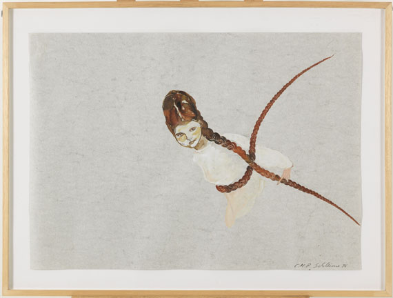 Cornelia Schleime - Mädchen mit Zopf - Frame image