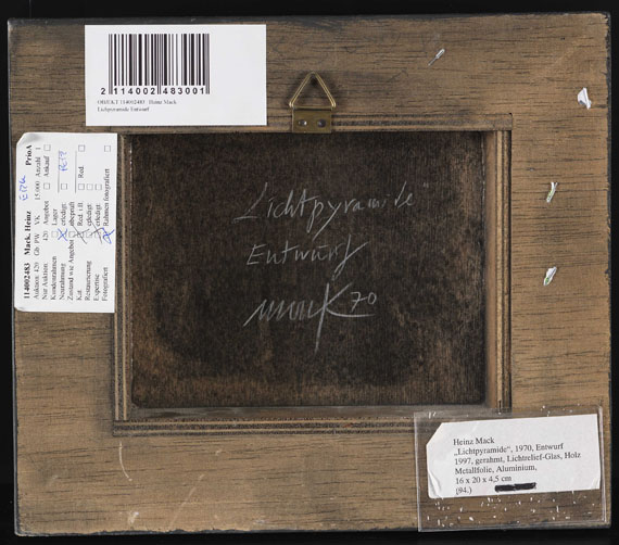 Heinz Mack - Lichtpyramide (Entwurf) - Back side