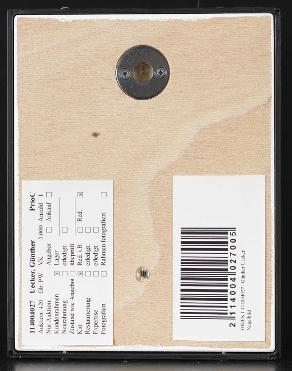 Günther Uecker - Nagelbild - Back side