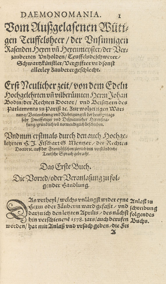 Jean Bodin - De daemonomania magorum. 1581.