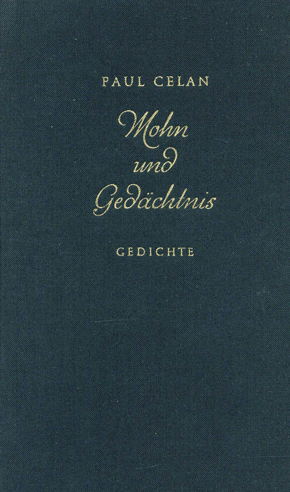 Paul Celan - Mohn und Gedächtnis (signiert) - Dabei: Von Schwelle zu Schwelle. 2 Bde. 1965 - 
