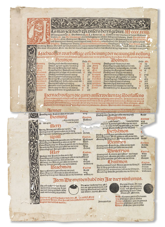 Einblattdrucke - Almanach. 1494