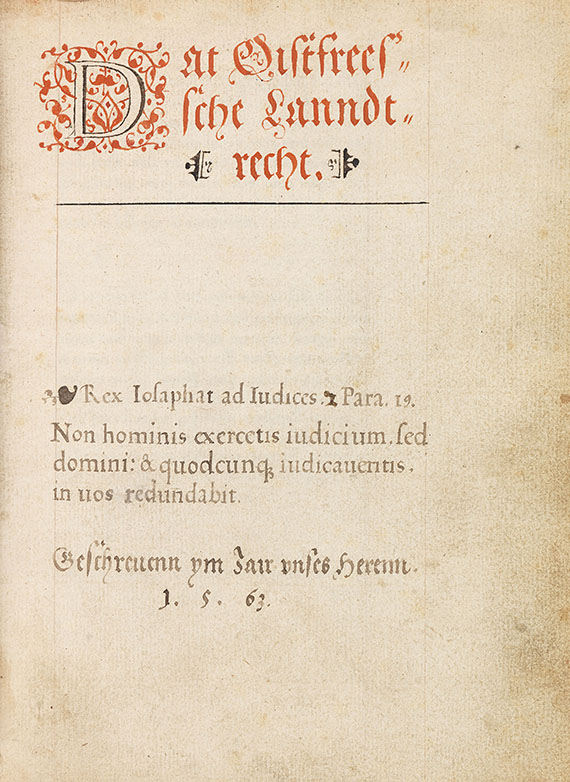   - Oistfreessche Lanndtrecht. 1563 - 