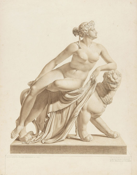 Johann Adam Ackermann - 2 Bll.: Ariadne auf dem Panther - 
