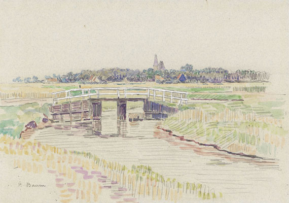 Paul Baum - Landschaft mit Brücke