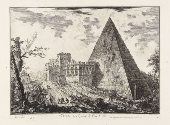 Giovanni Battista Piranesi - Veduta del Sepolcro di Cajo Cestio