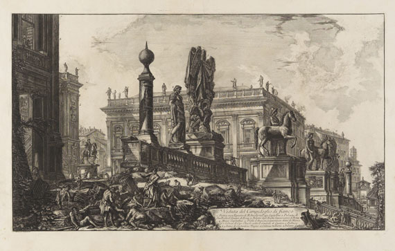 Giovanni Battista Piranesi - Veduta del Campidoglio di fianco