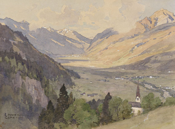 Edward Harrison Compton - 2 Bll.: Nassfeld bei Bad Gastein. Gasteiner Tal mit Bad Hofgastein - 
