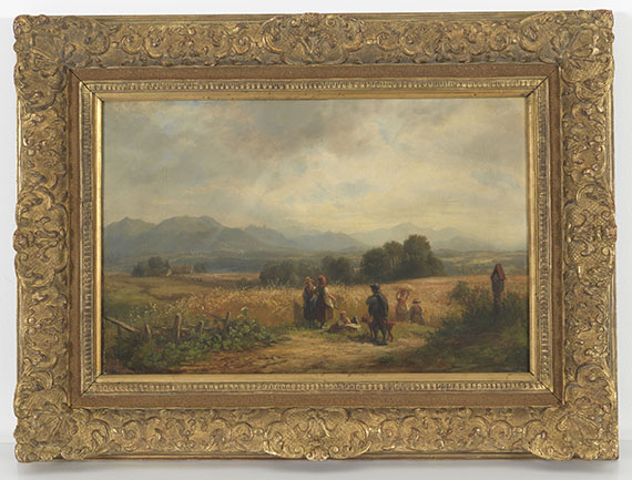 Adolf Heinrich Lier - Erntetag in Oberbayern bei Habach - Frame image