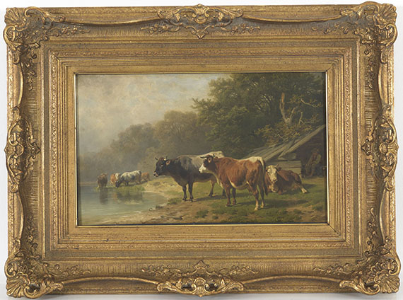 Friedrich Voltz - Rinder am Seeufer - Frame image