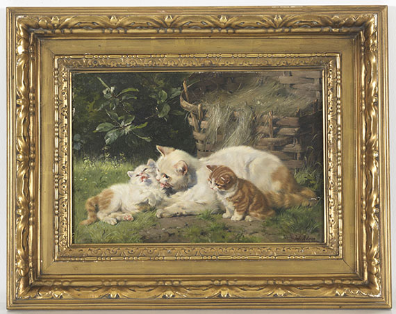 Julius II Adam - Katzenmutter mit ihren beiden Jungen - Frame image