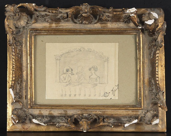 Carl Spitzweg - Zuschauer in der Theaterloge - Frame image