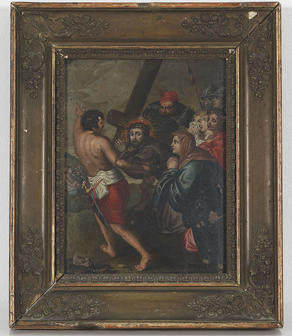  Süddeutschland - Kreuzwegtafel: Jesus begegnet den weinenden Frauen - Frame image