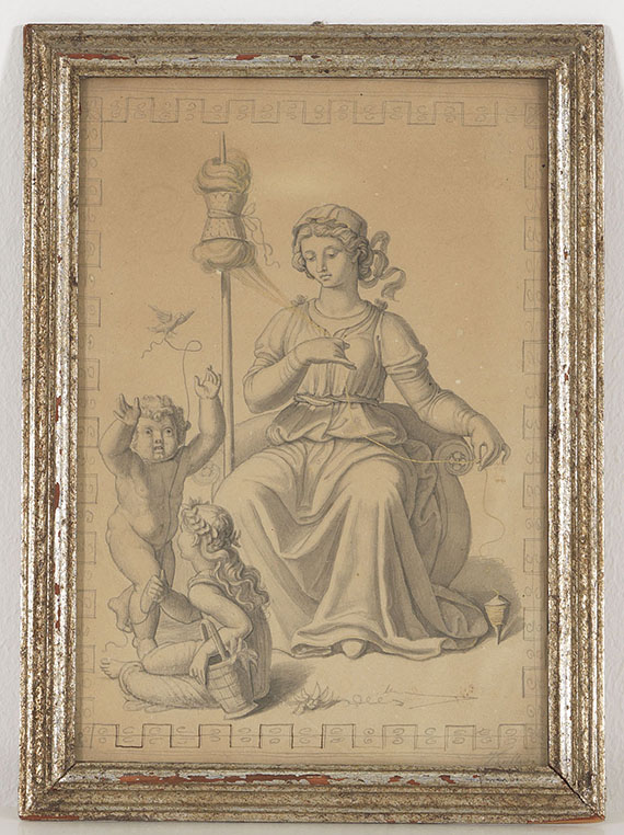 Wilhelm von Kaulbach - Die Spinnerin - Frame image