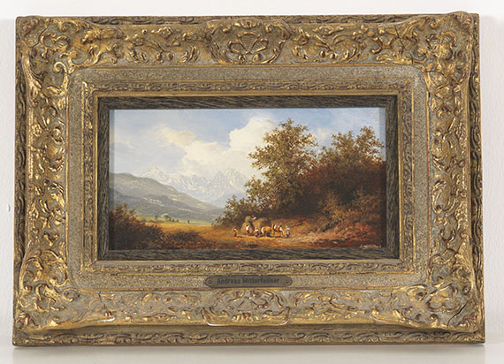 Andreas Mitterfellner - Heuernte mit Blick auf das Wettersteingebirge - Frame image