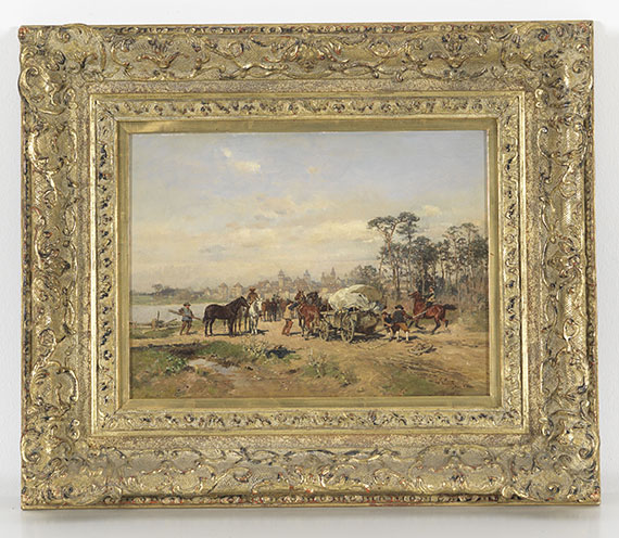 Wilhelm Velten - Achsbruch auf der Straße nach Rothenburg - Frame image