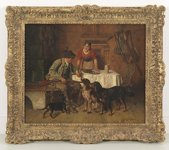 Adolf Eberle - Brotzeit des Jägers - Frame image