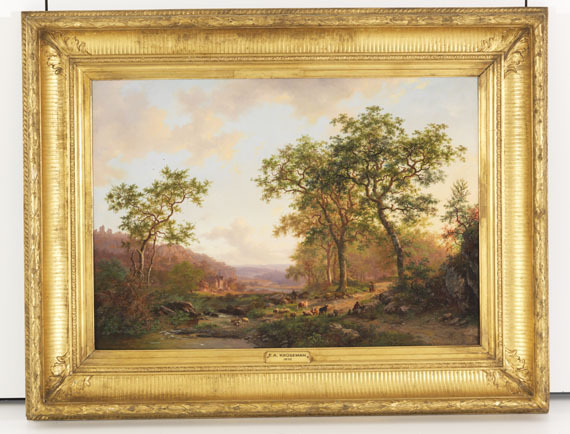 Frederik Marinus Kruseman - Weite Landschaft im Abendlicht - Frame image