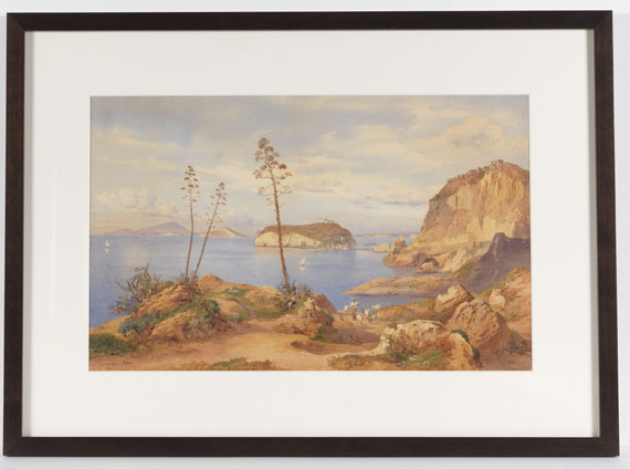 Salomon Corrodi - Blick auf die Insel Nisida im Golf von Pozzuoli - Frame image