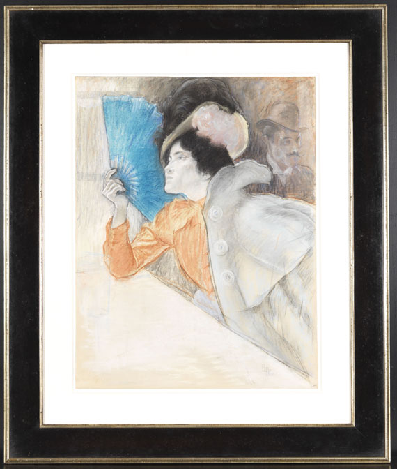 Louis August Mathieu Legrand - Die Dame mit dem blauen Fächer - Frame image