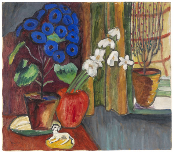 Münter - Blaue Blume (Narzissen mit Zinerarie)