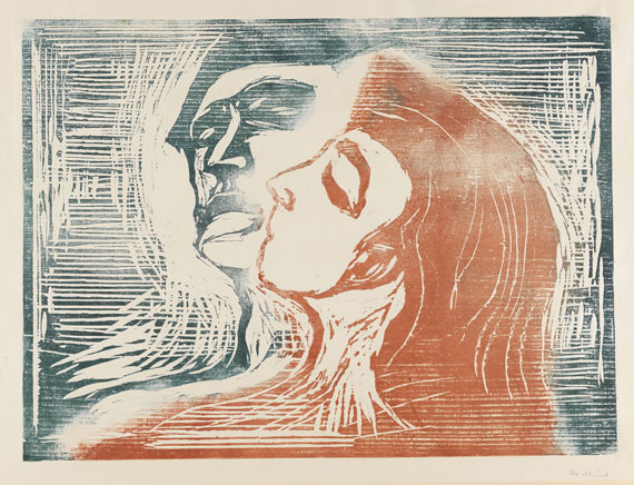 Edvard Munch - Kopf bei Kopf (Mann und Weib sich küssend)