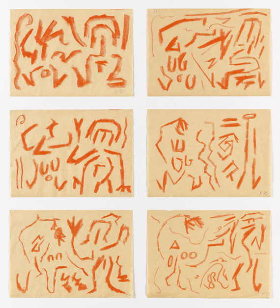 A. R. Penck (d.i. Ralf Winkler) - Ohne Titel (zwölfteilige Serie) - 