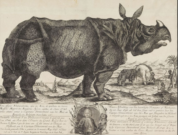 Tiere - 1 Bl. Vera effigies Rhinocerotis (Nashorn Clara).