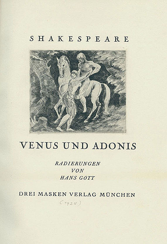 Obelisk-Druck - Shakespeare: Venus und Adonis. 2 Tle.