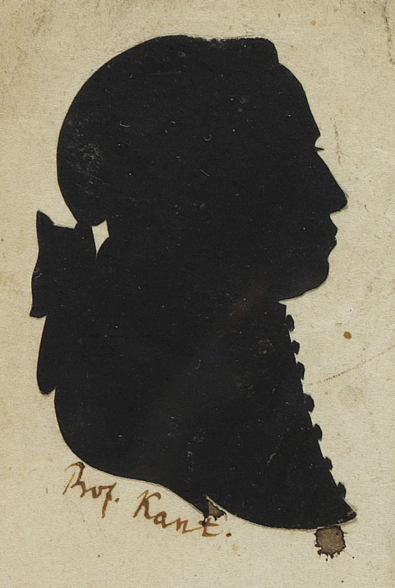   - Zeitgenöss. Scherenschnitt. Kant u. Königsberger Professoren (inges. 11 auf 1 Blatt). - 