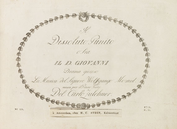  Musik - Mozart, W. A., Il dissoluto punito o sia il D. Giovanni. Drama giocoso - 1 addition (Zauberflöte)