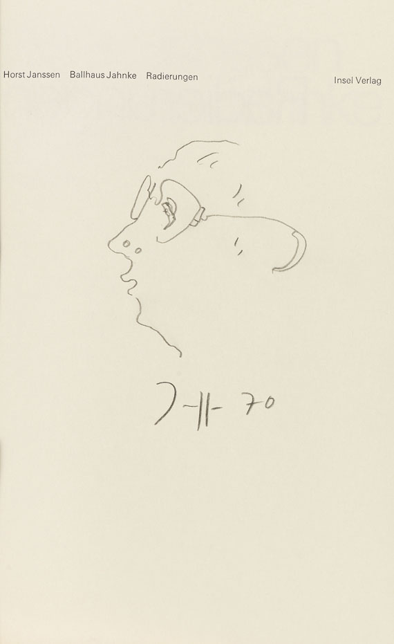 Horst Janssen - 3 Werke mit Orig.-Zeichnungen. - 