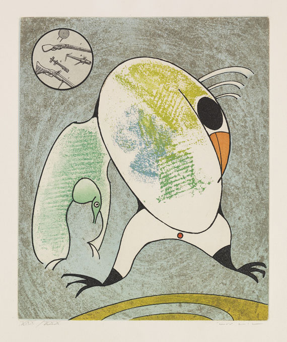 Max Ernst - Mappe mit 8 Bll.: Dorothea Tanning. Oiseaux en Péril. - 