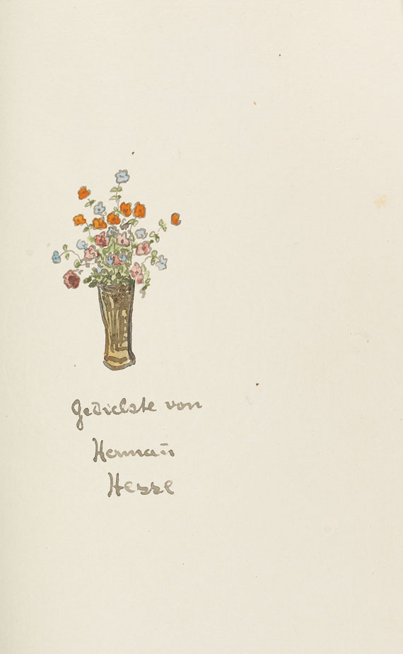 Hermann Hesse - Gedichte. Originalmanuskript mit Aquarellen. - 