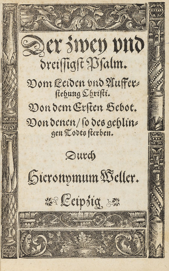 Hieronymus Weller - Der zwei und dreissigst Psalm. - Dabei: Weller, Haußtafel (unvollst.)