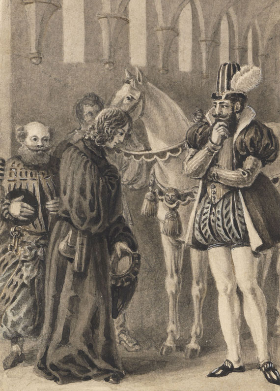 Moritz von Schwind - 14 Original-Zeichnungen für "Vergißmeinnicht" - 
