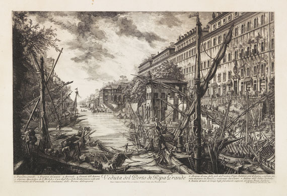 Giovanni Battista Piranesi - Veduta del Porto di Ripa Grande