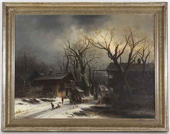 Anton Doll - Verschneites Dorf - Frame image